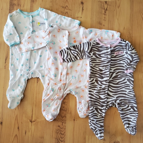 Carter's One Pieces Carters Baby Girl Set Of Snapup Pajamas Poshmark